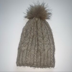 winter hat with real fur on top